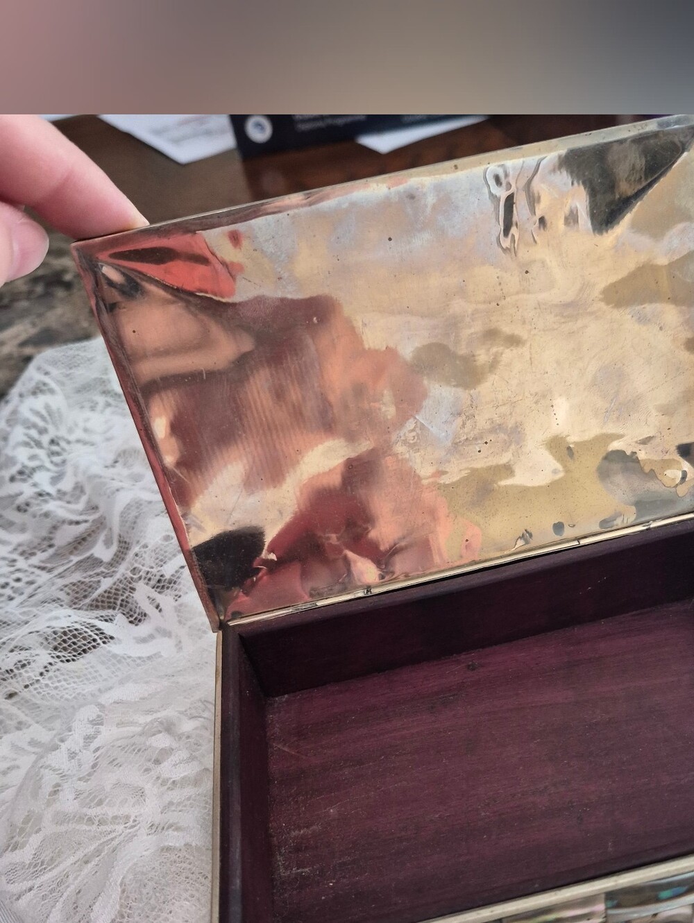Vintage Silver And Mother Of Pearl/Abalone Box - Picture 10 of 11